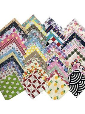 200 pcs Fabric Squares Sheets Patchwork Craft Cotton Quilting Fabric Bundles DIY